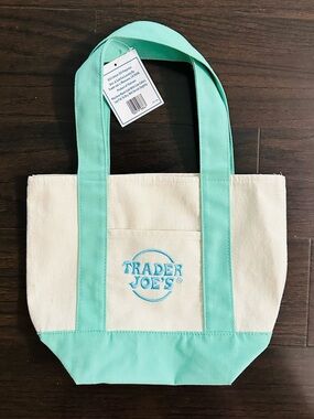 Trader Joe’s Canvas Mini Tote Bag in Mint